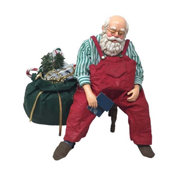 Vintage Sleeping Santa Clause Sitting On Chair With Sack of Toys Figurine- New i - Picture 7 of 10